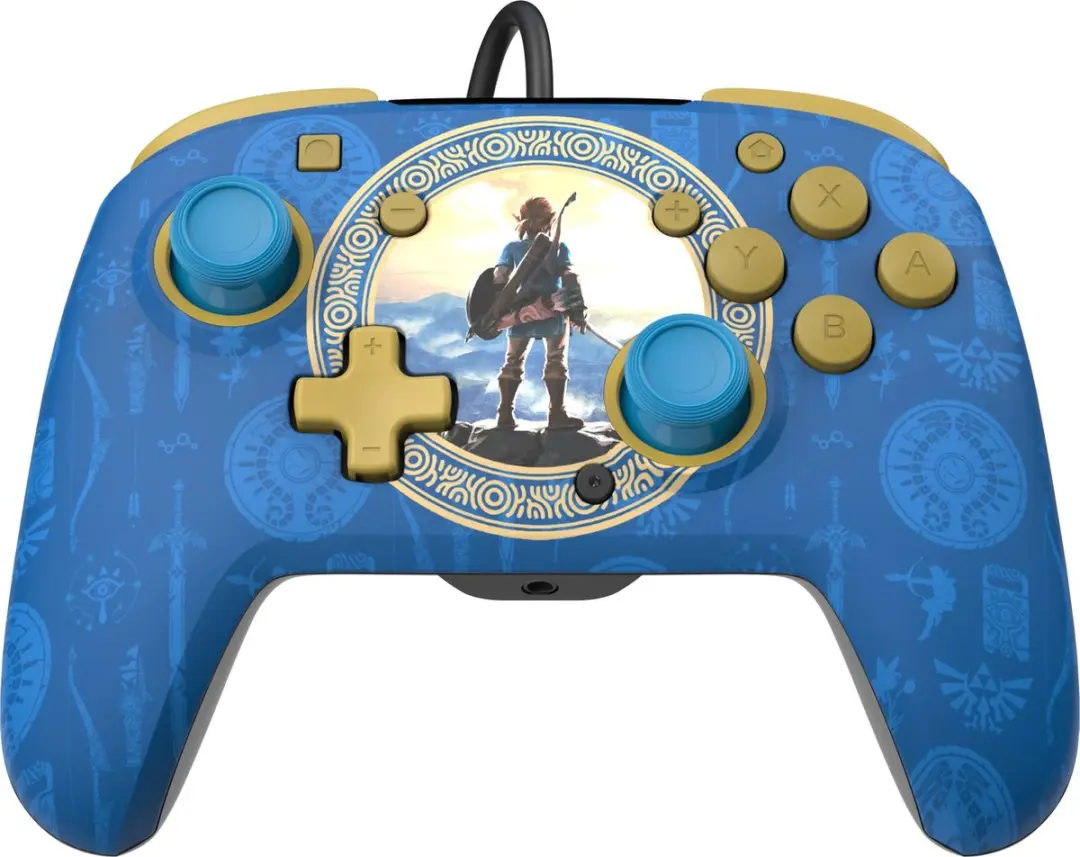 PDP Rematch Glow Gaming Controller 500-134-HLBL - Zelda Hyrule Blue