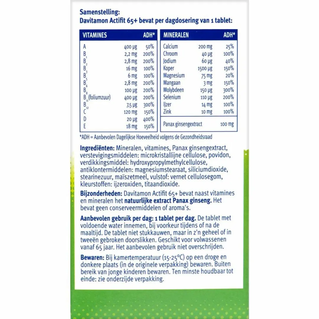 Davitamon Actifit 65+ - 2x70 Tabletten