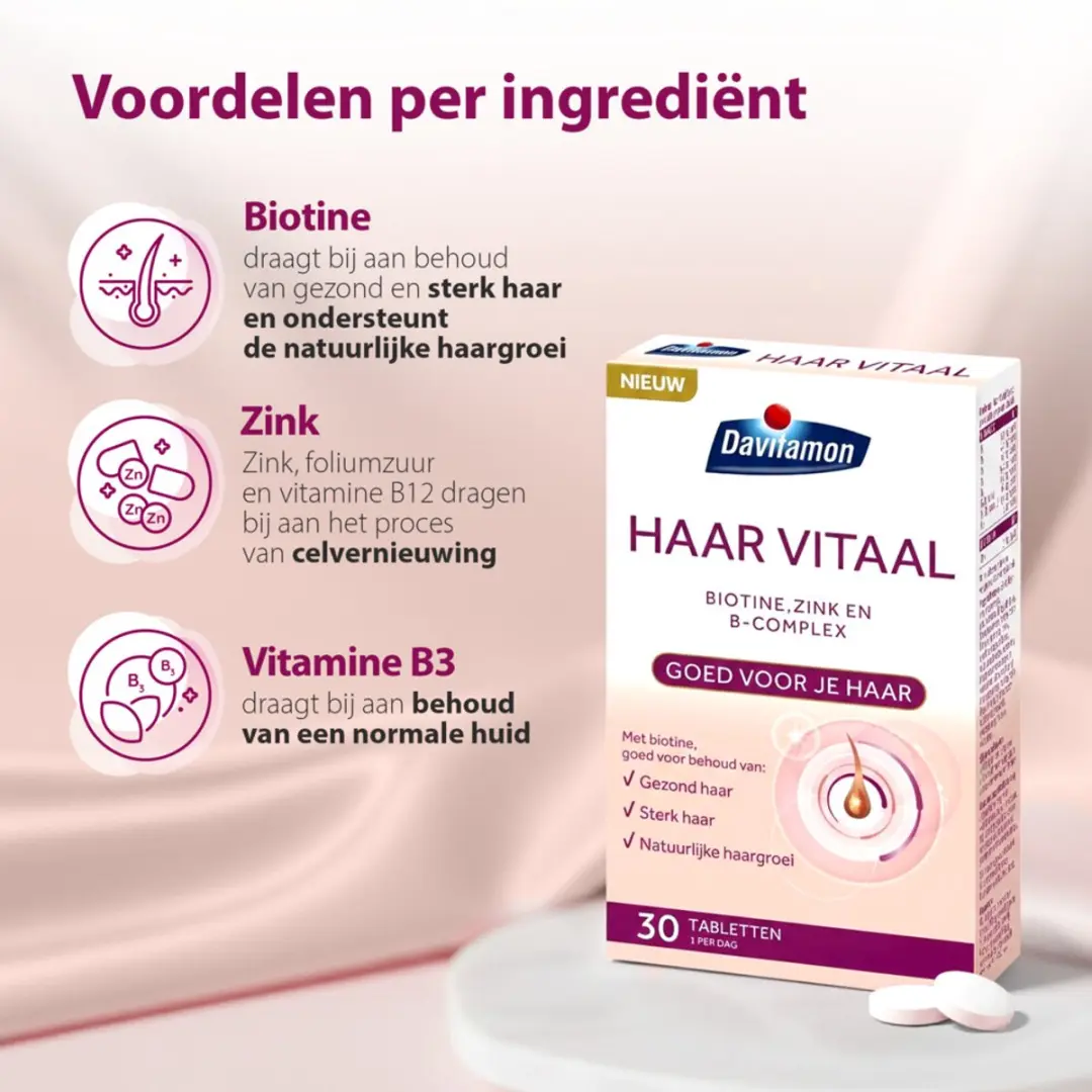 Davitamon Haar Vitaal 60 tabletten - 2x30