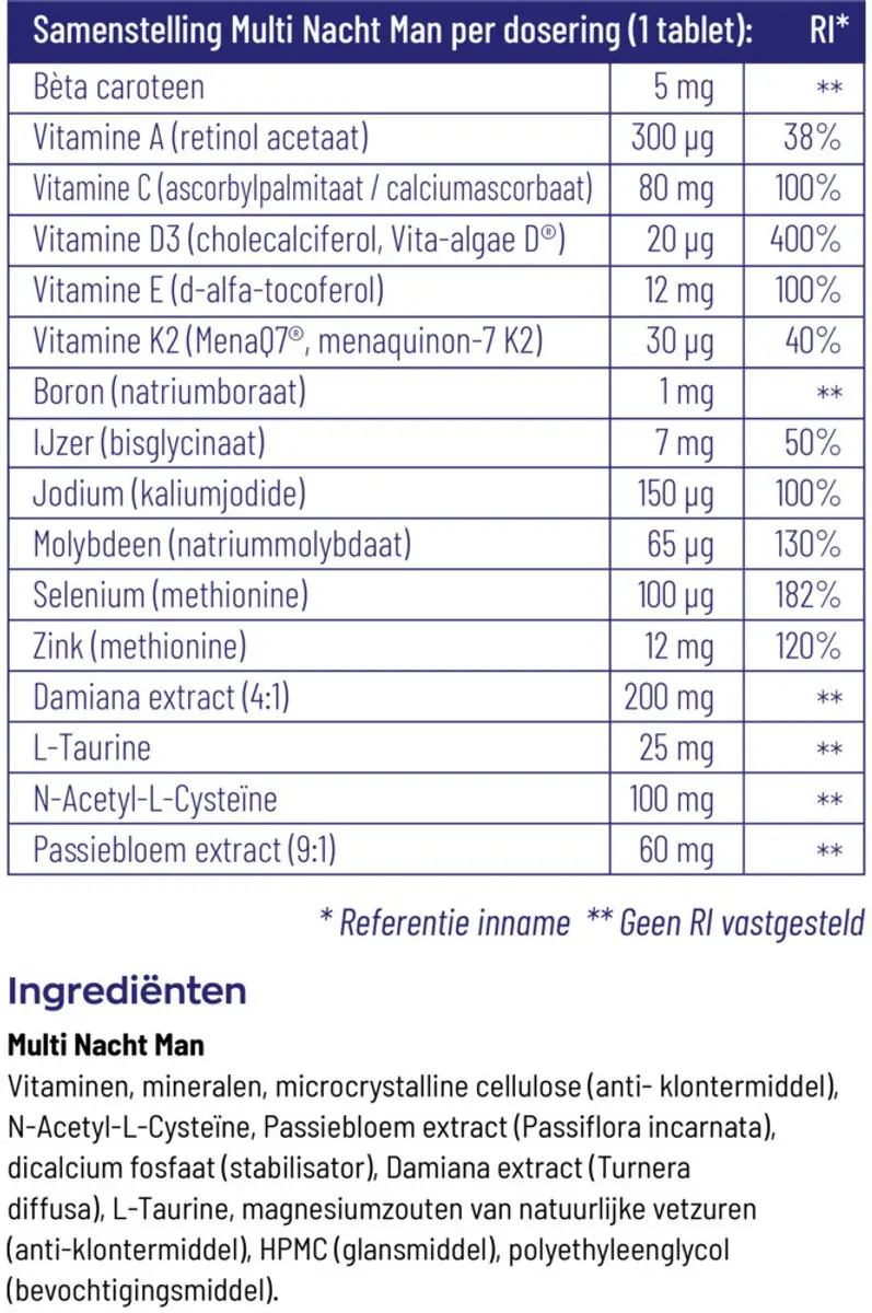 Vitakruid Multi Dag & Nacht Man 120 tabletten - 2x60