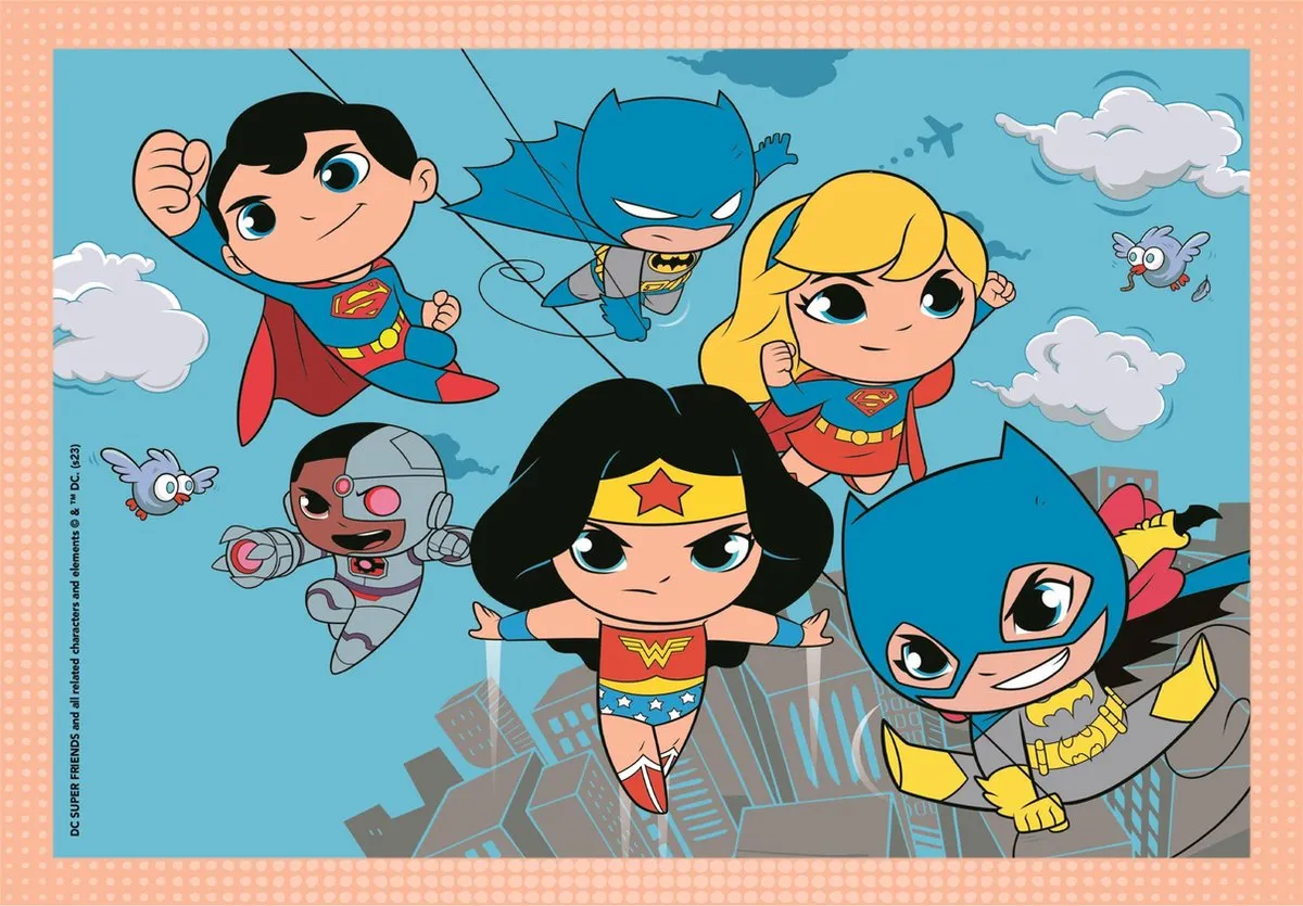 Clementoni DC Superfriends Kinderpuzzel 4-in-1 72 Stuks - Multicolor