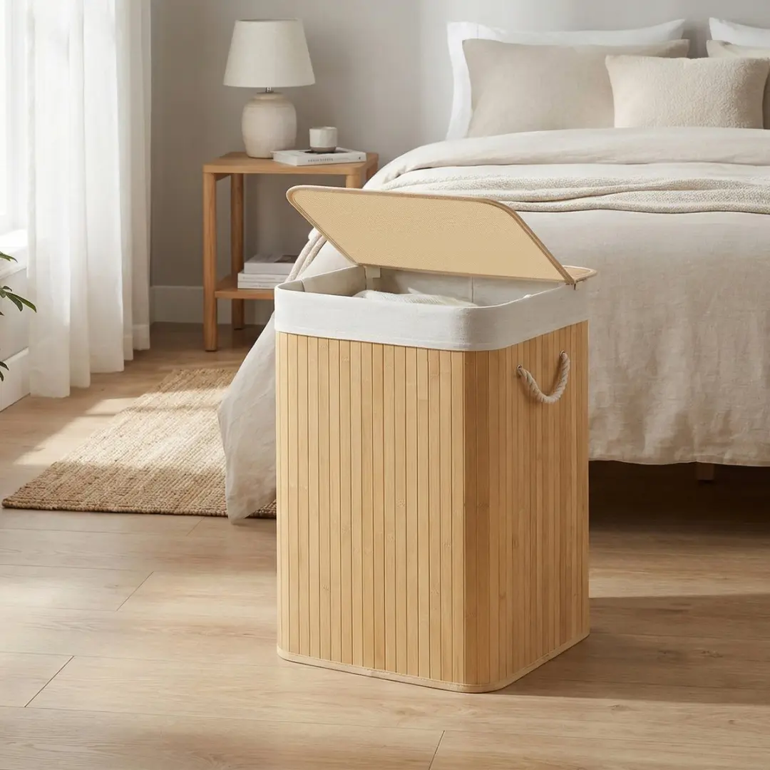 Songmics Bamboe Wasmand LCB060Y01 - 95L - Opvouwbaar