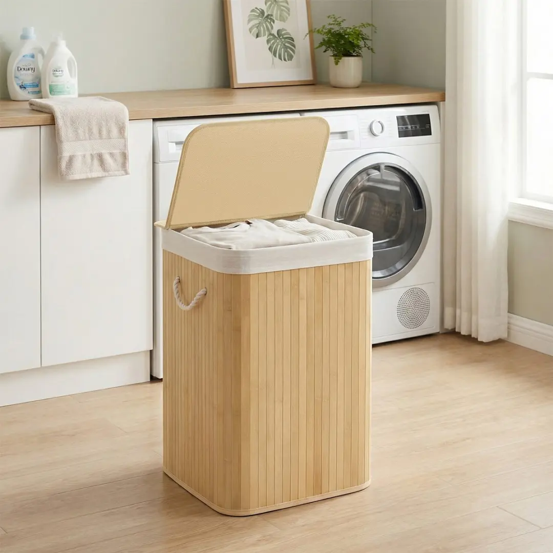 Songmics Bamboe Wasmand LCB060Y01 - 95L - Opvouwbaar