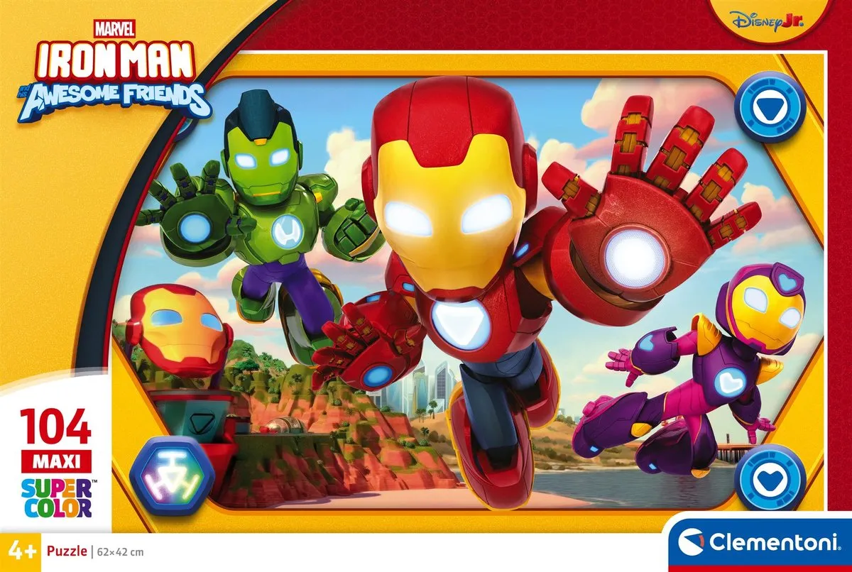 Clementoni Ironman and his Awesome Friends Kinderpuzzel 104 Stukjes - Multikleur - afbeelding 6 van 6
