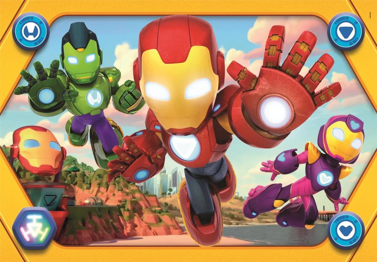 Clementoni Ironman and his Awesome Friends Kinderpuzzel 104 Stukjes - Multikleur