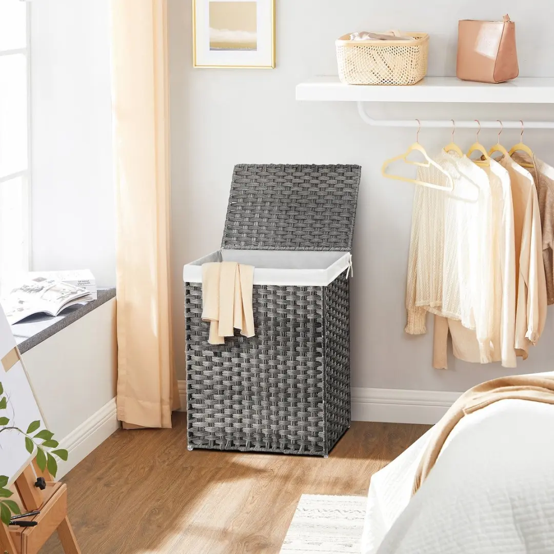Songmics LCB51WG Wasmand 90L - Grijs