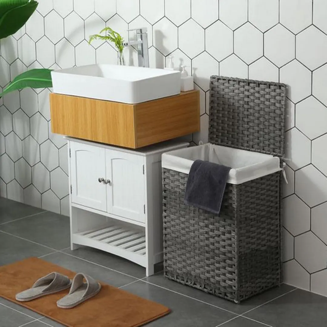 Songmics LCB51WG Wasmand 90L - Grijs