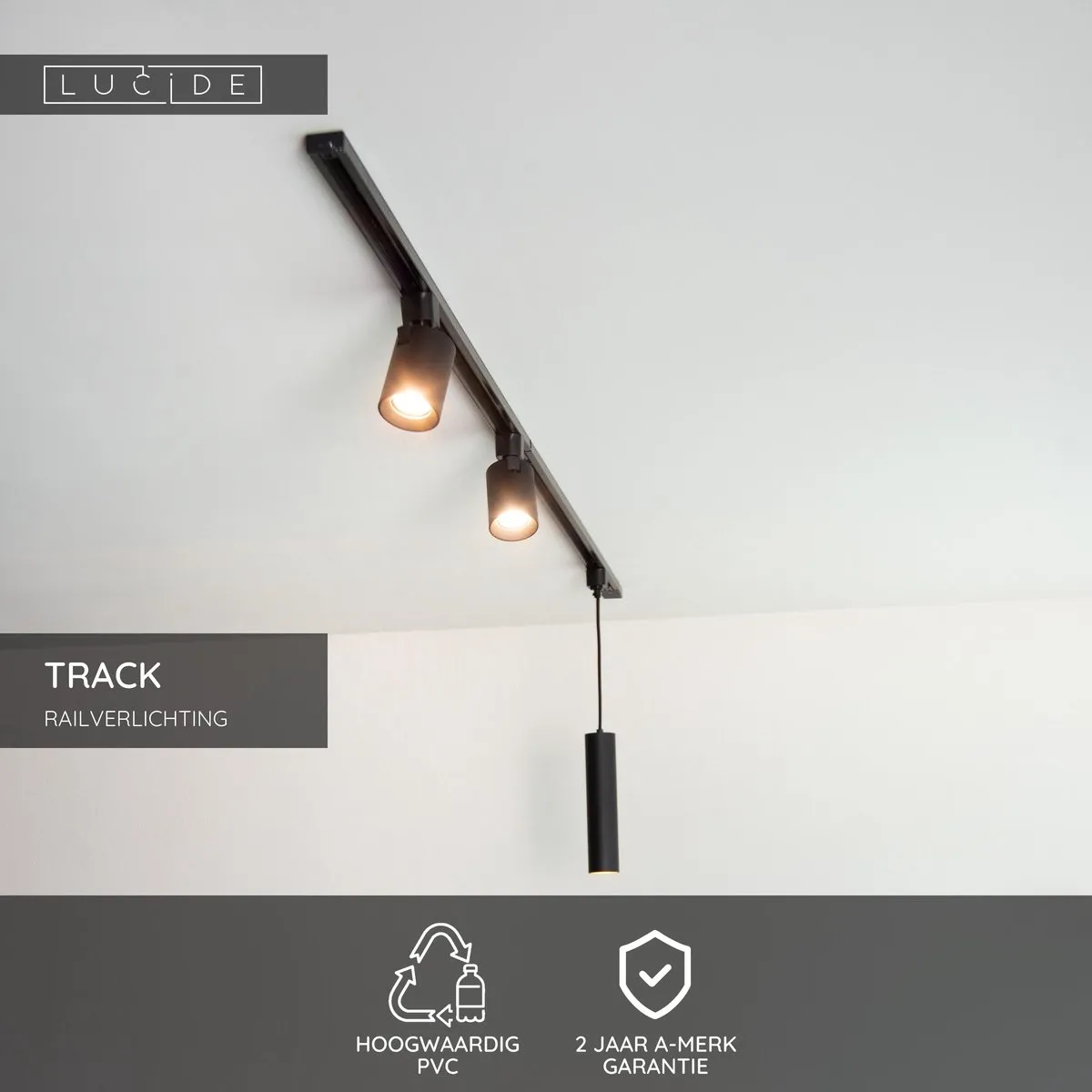 Lucide TRACK Startvoeding 1-fase railsysteem - Zwart