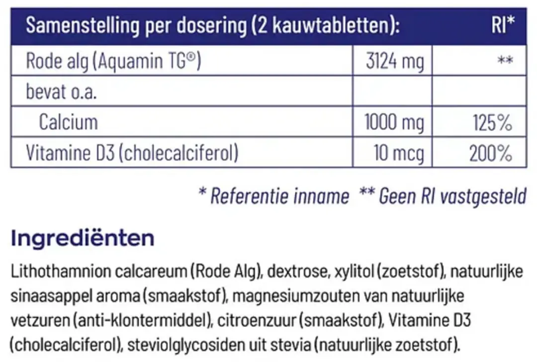 Vitakruid Calcium 1000 Mama Kauwtabletten - 180g