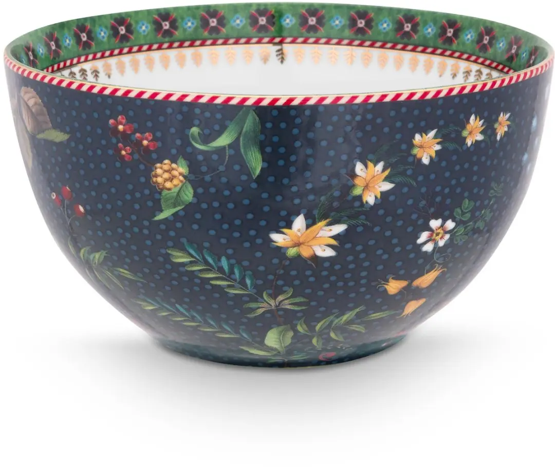 Pip Studio Berry Blues Kom 15cm - Donkerblauw Porselein