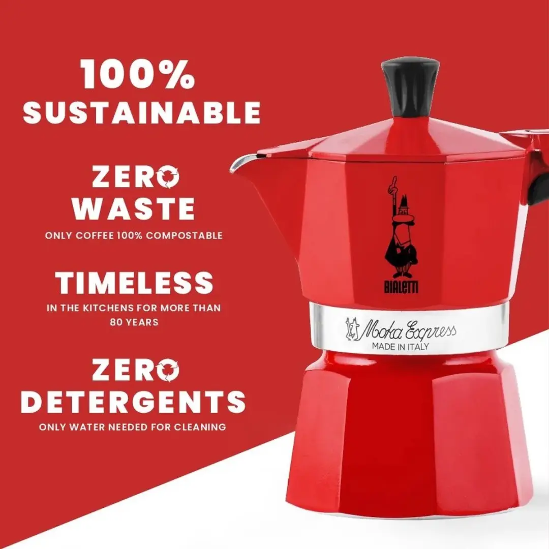 Bialetti Moka Express 0004941 Percolator - 60ml - Rood