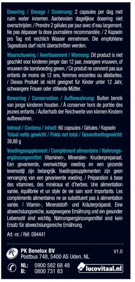 Lucovitaal Zweet Balans 120 Capsules - 2x60