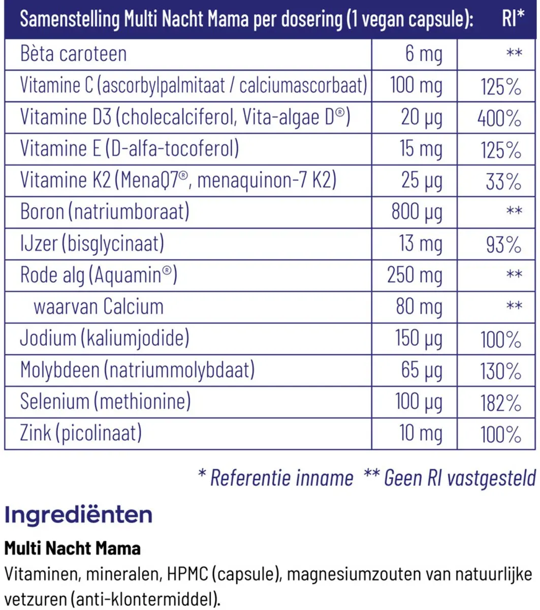 Vitakruid Multi Dag & Nacht Mama 180 Vegancapsules - 2x90