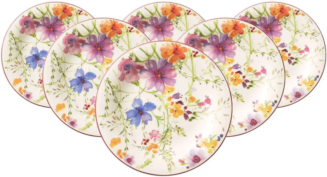 Villeroy & Boch Mariefleur Basic Ontbijtbord 21,5cm - Wit/ Groen/ Roze - afbeelding 2 van 5