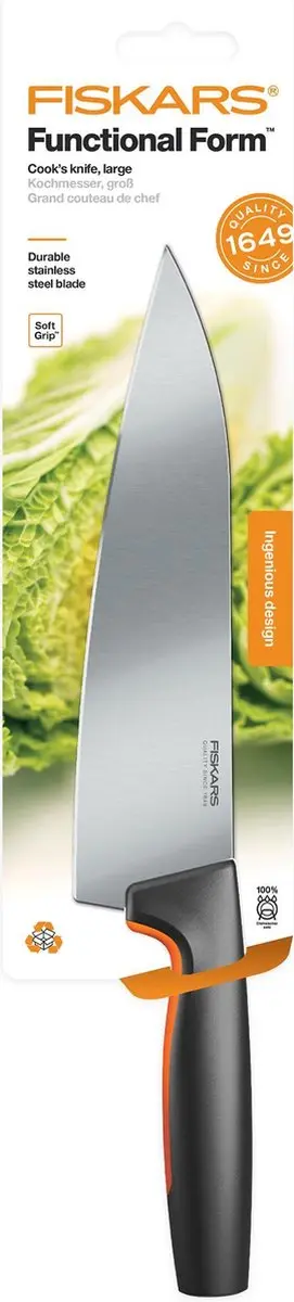 Fiskars Functional Form Koksmes 20cm - RVS - Zwart