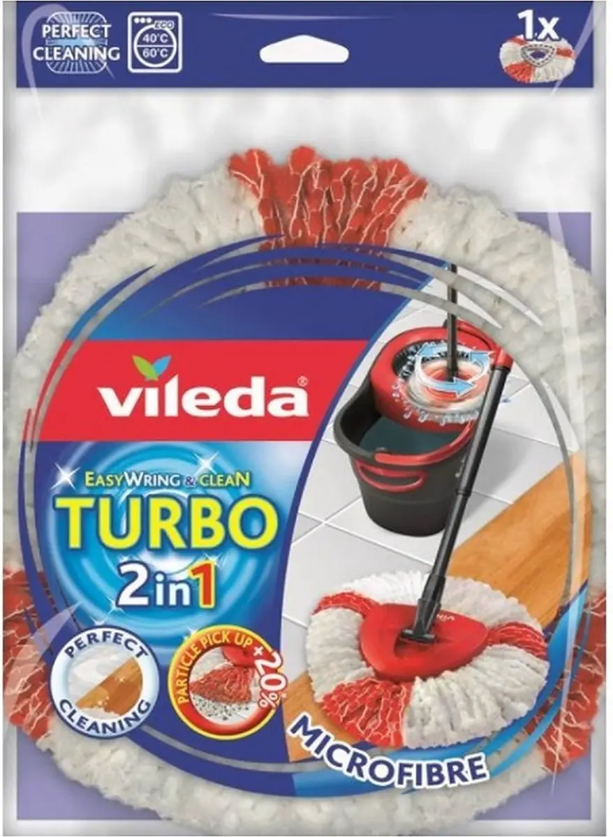 Vileda Easy Wring & Clean Turbo 2-in-1 Navulling - 6 Stuks Wit - afbeelding 5 van 5