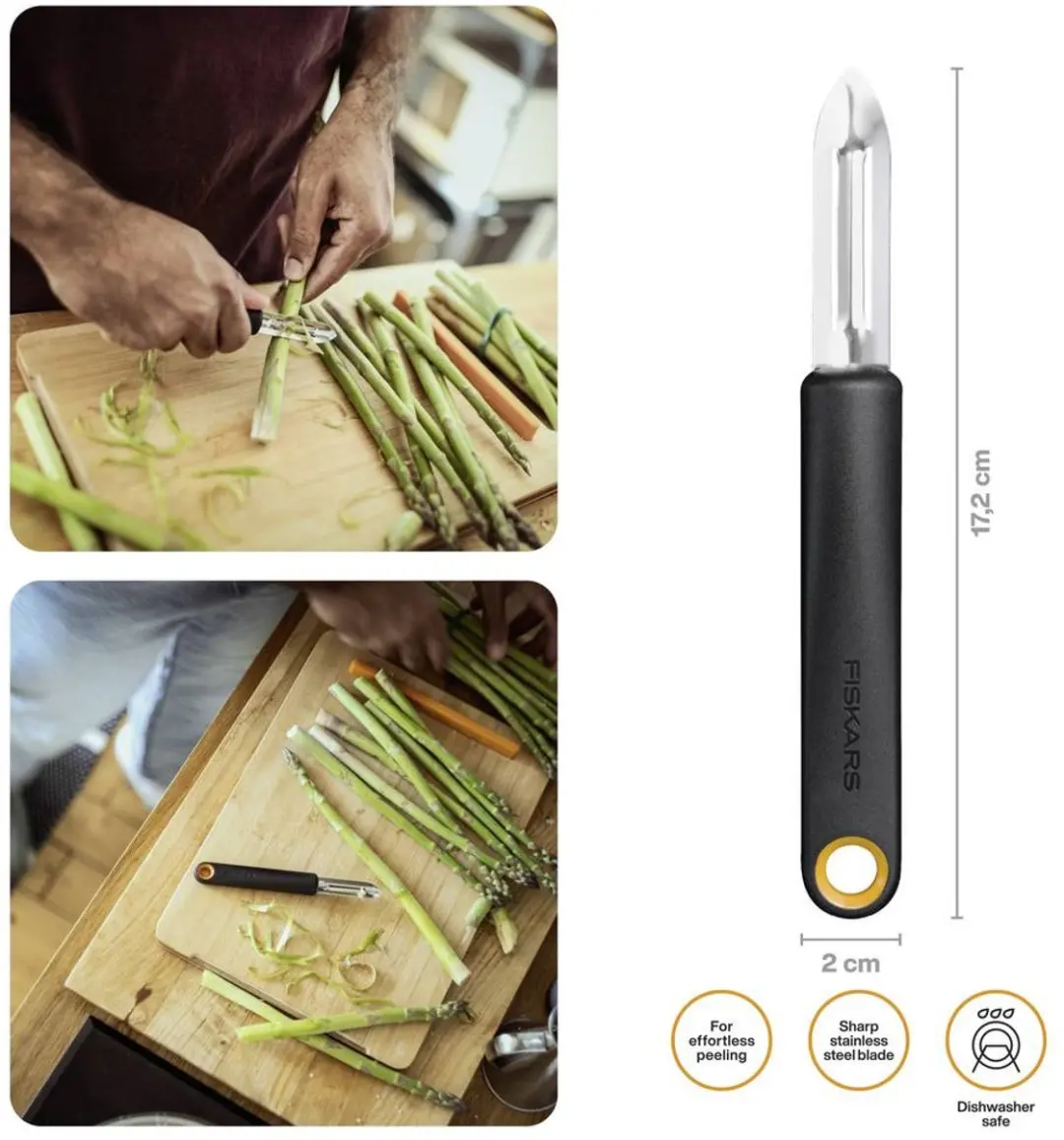 Fiskars FF Schäler met vast lemmet - Kleurloos