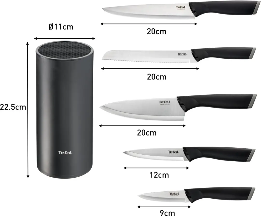 Tefal Comfort Knives K2216S74 Messenset 5-delig - Zwart