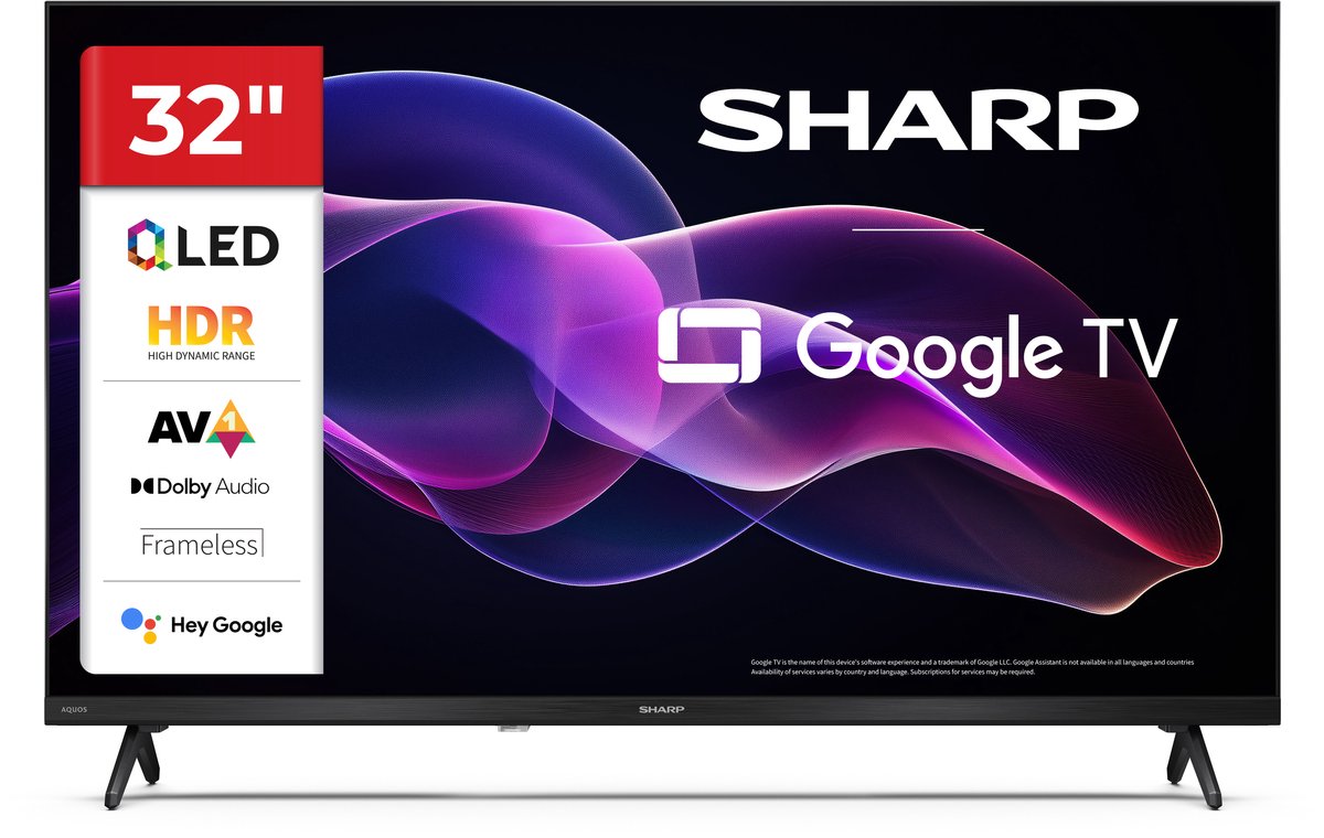 Sharp 32HF3265 - 32 inch HD-Ready QLED met Google TV