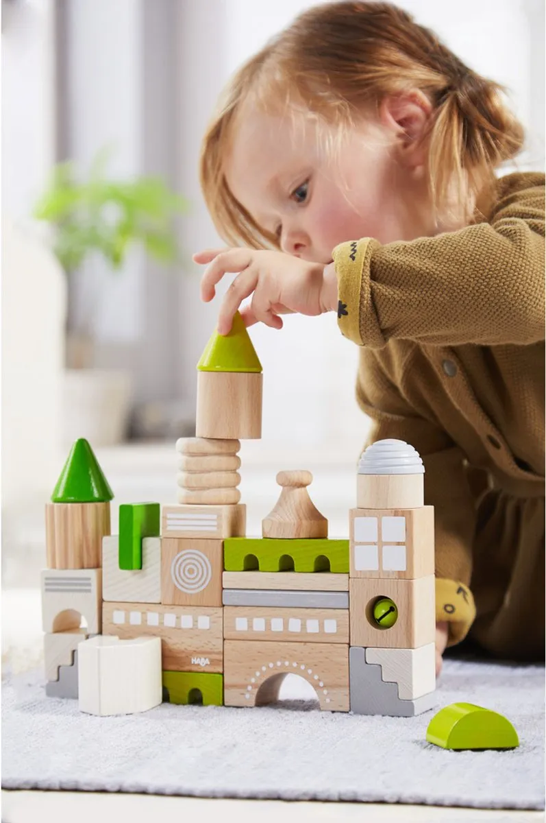 Haba Coburg Bouwstenen - 28 Stuks - Groen/Grijs/Bruin - afbeelding 6 van 6