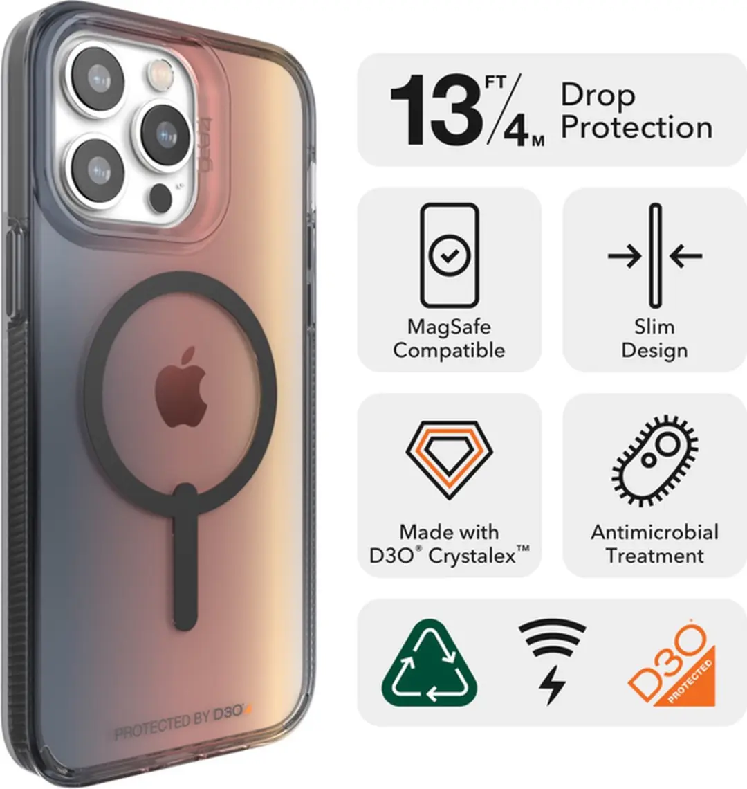 Gear4 Milan Backcover Hoesje iPhone 14 Pro Max - Sunset Ombre - 702010079 - afbeelding 3 van 6