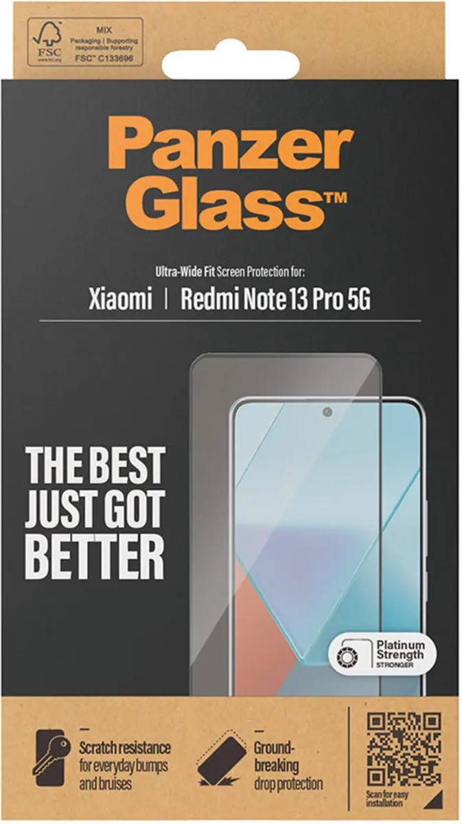PanzerGlass Ultra-Wide Anti-Bacterieel Schermbeschermer 8071 - Xiaomi Redmi Note 13 Pro/Poco X6