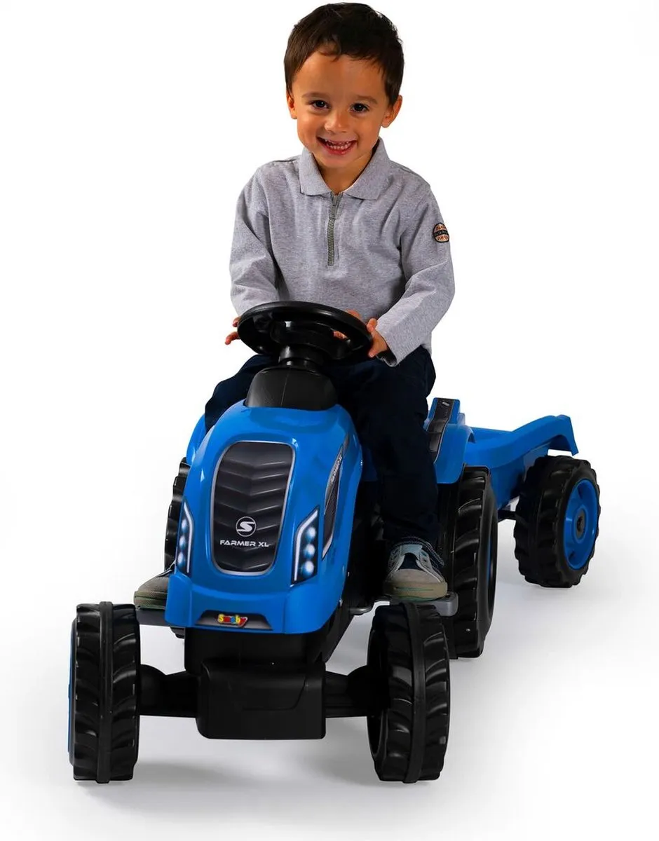 Smoby Tractor Aanhangwagen 7600710129 - Blauw/Zwart