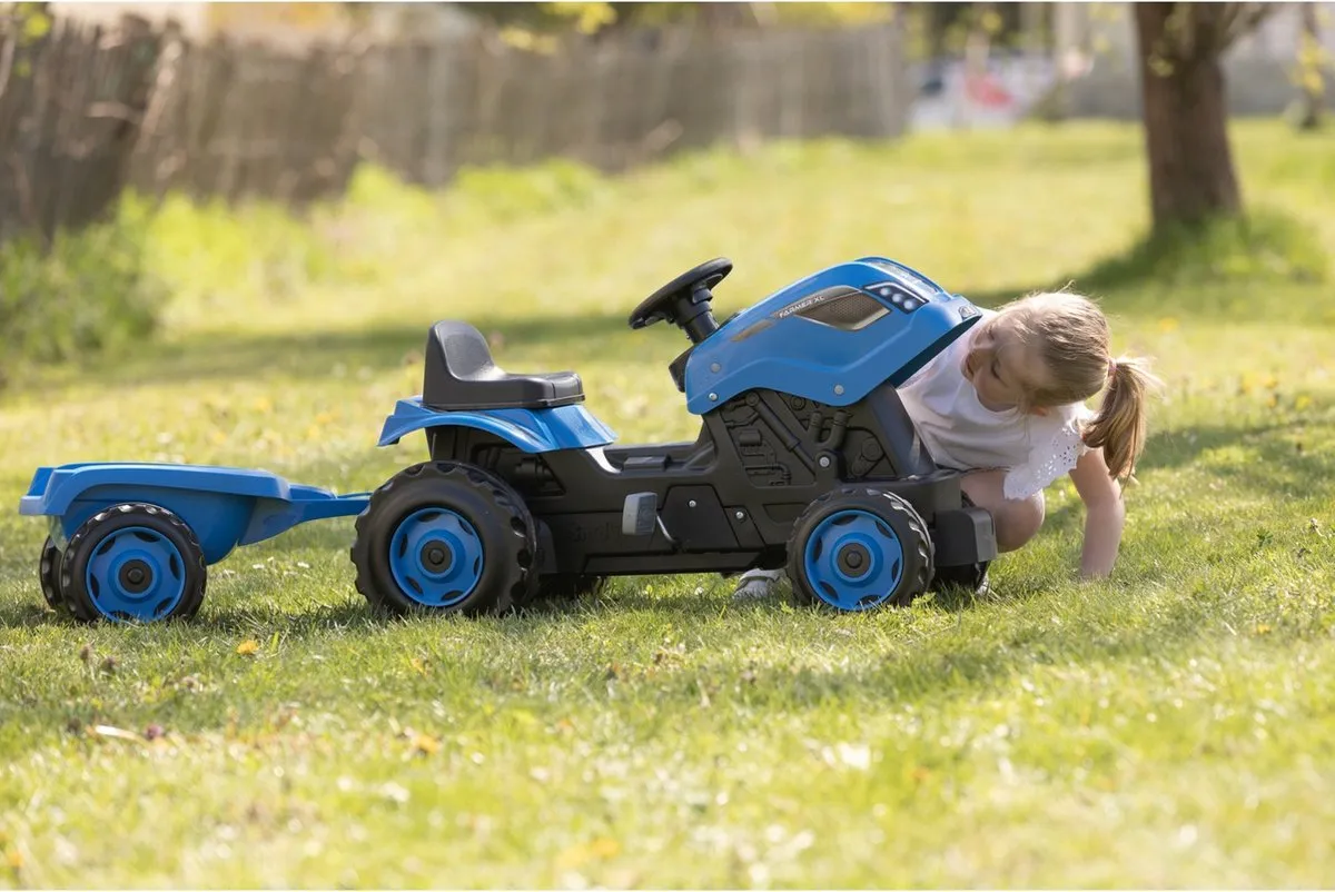 Smoby Tractor Aanhangwagen 7600710129 - Blauw/Zwart - afbeelding 6 van 6