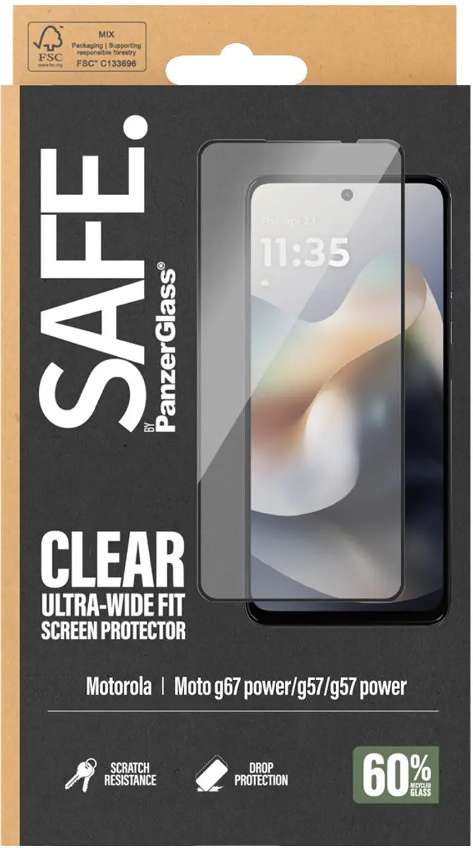 PanzerGlass SAFE. SA40567 Schermbeschermer - Motorola Moto G67 Power - Ultra-Wide Fit - afbeelding 2 van 4