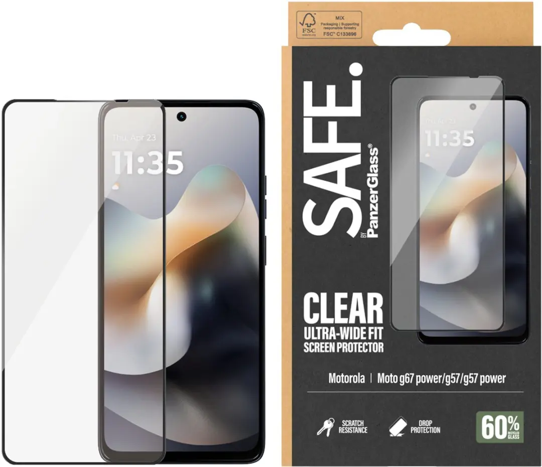 PanzerGlass SAFE. SA40567 Schermbeschermer - Motorola Moto G67 Power - Ultra-Wide Fit - afbeelding 3 van 4