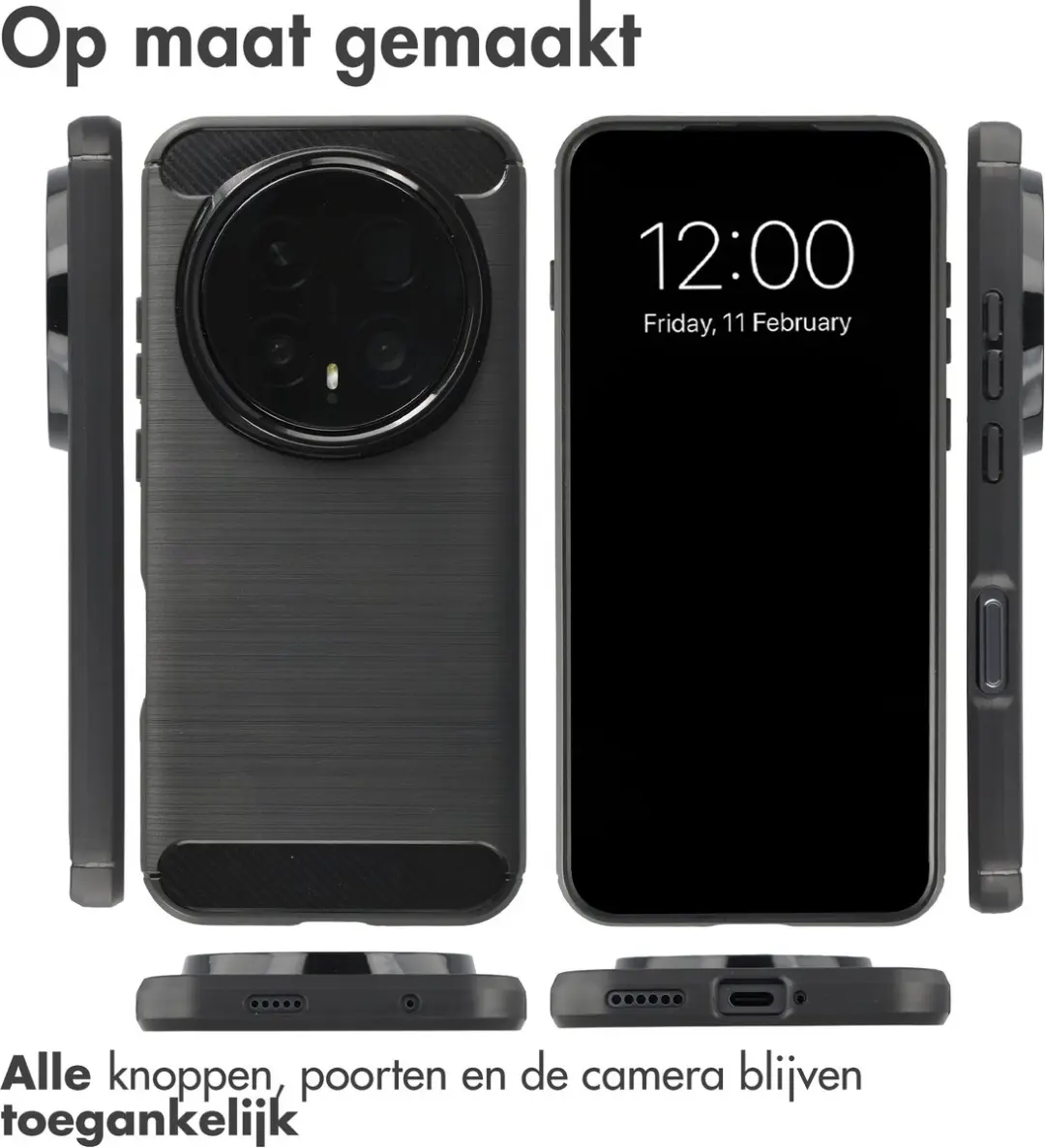 Imoshion Hoesje Honor Magic8 Pro Brushed Backcover - Zwart