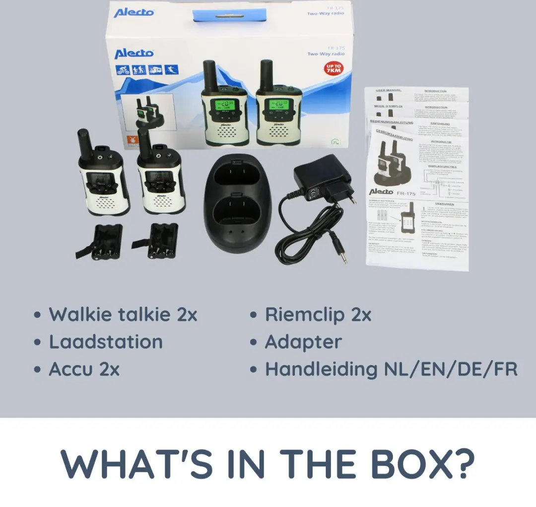 Alecto FR-175 Walkie Talkie Set - 2 Stuks Wit - afbeelding 6 van 6