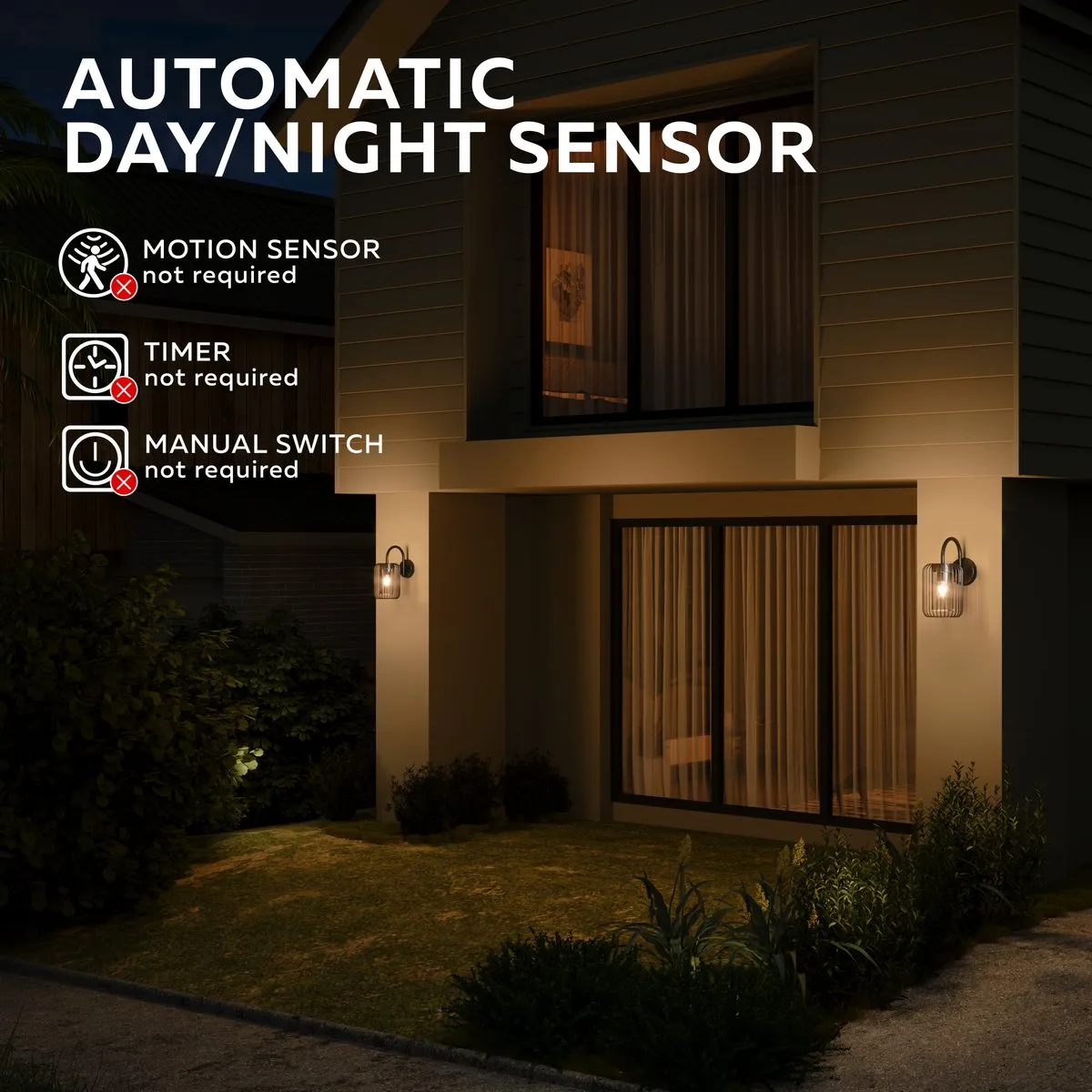 Calex Wandlamp Downlight GU10 Sensor IP54 - 4W Warm Wit - Zwart