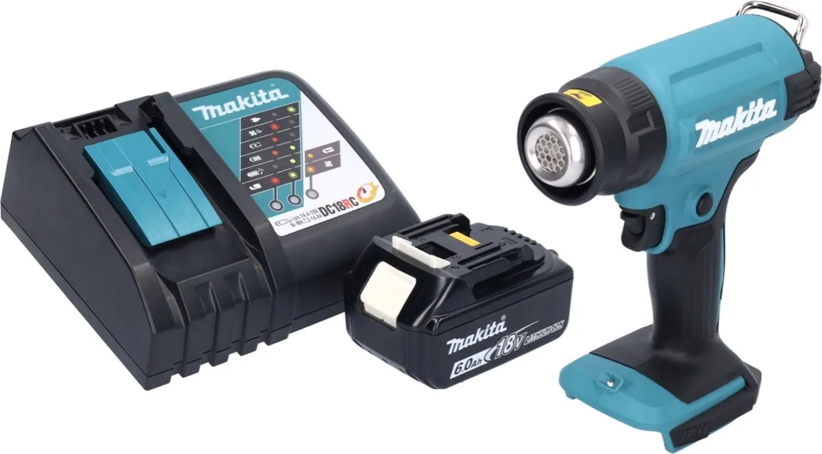 Makita DHG 180 Heteluchtpistool 18V - 550°C - 1x 6,0Ah Accu - afbeelding 4 van 5