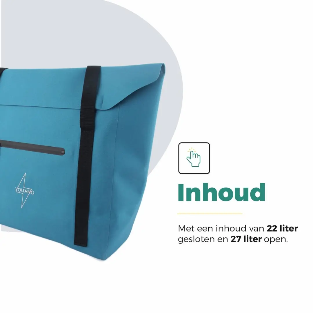 Voltano Shopper Fietstas Reflective Blauw 27L