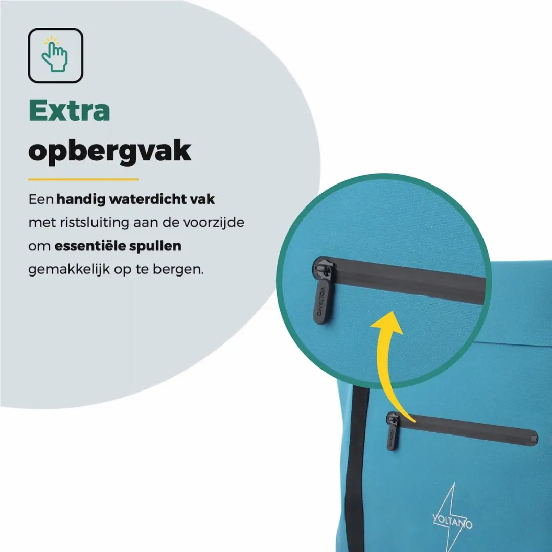 Voltano Shopper Fietstas Reflective Blauw 27L - afbeelding 6 van 6