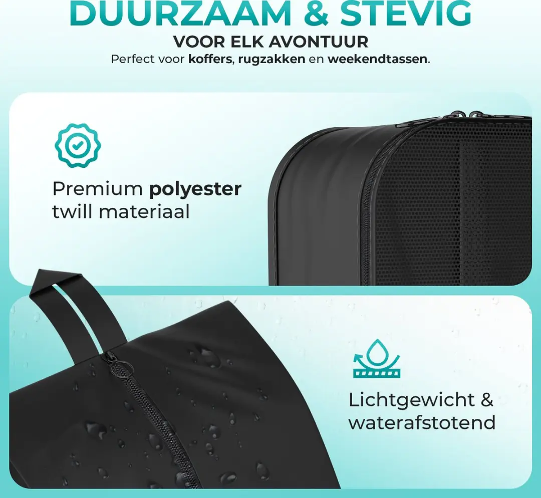 Sustenix Packing Cubes Set 7-delig - 50L - Zwart