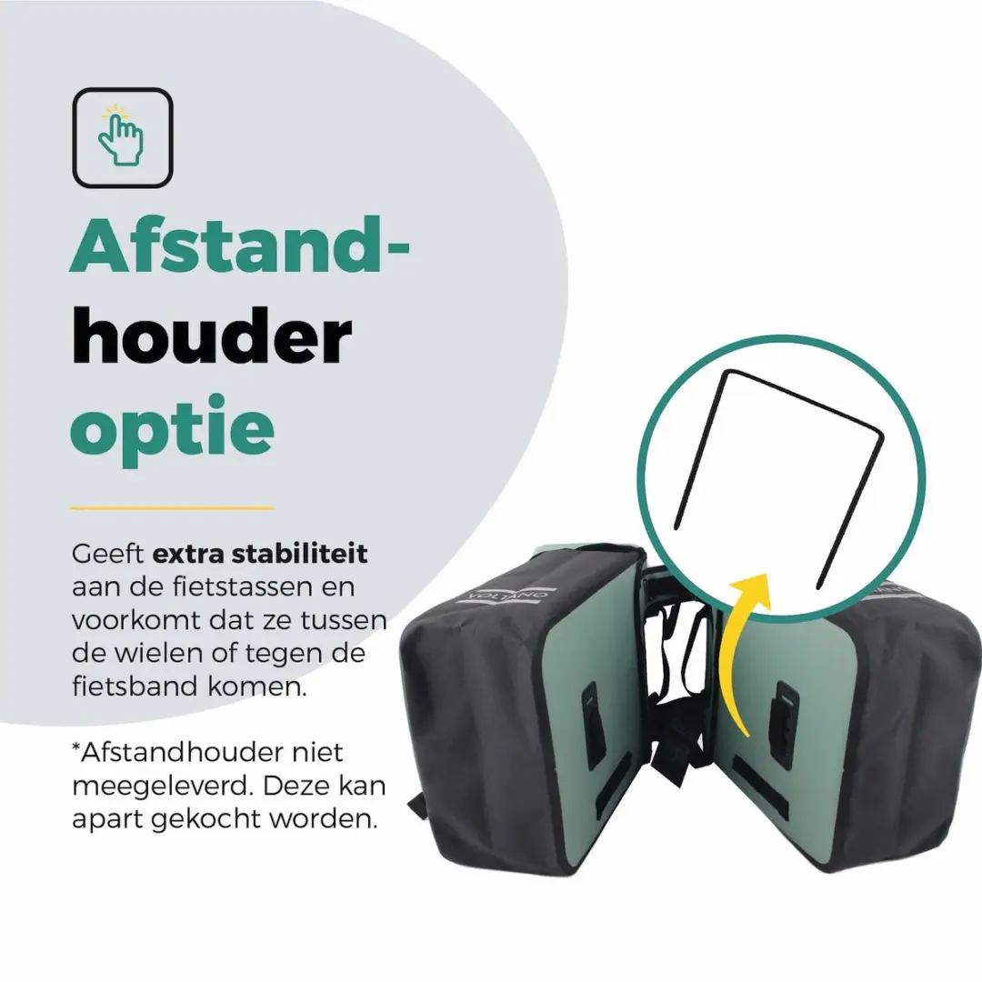 Voltano Dubbele Fietstas Modern 50L - Mintgroen/Zwart