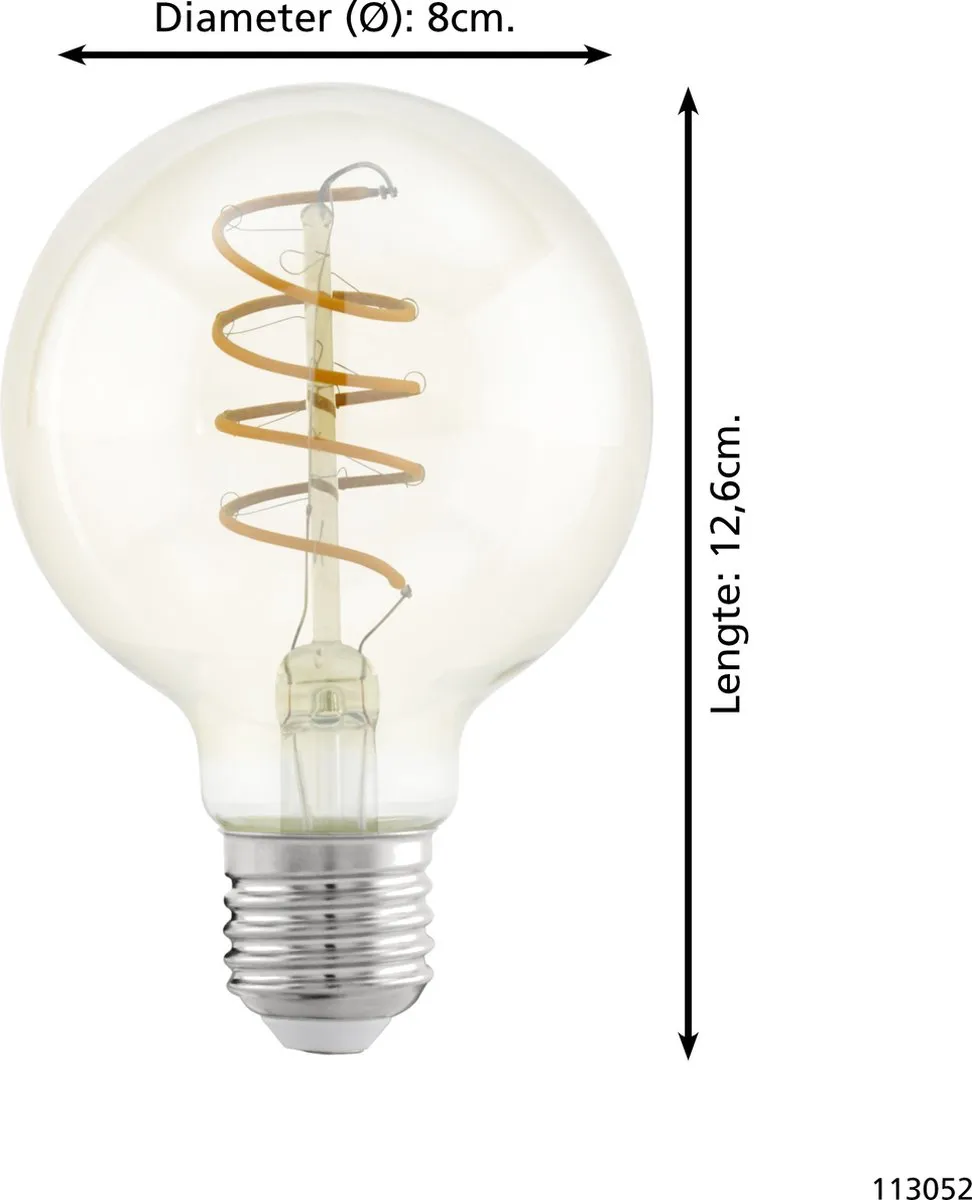 Eglo LED G80 E27 4W - 2200K Amber
