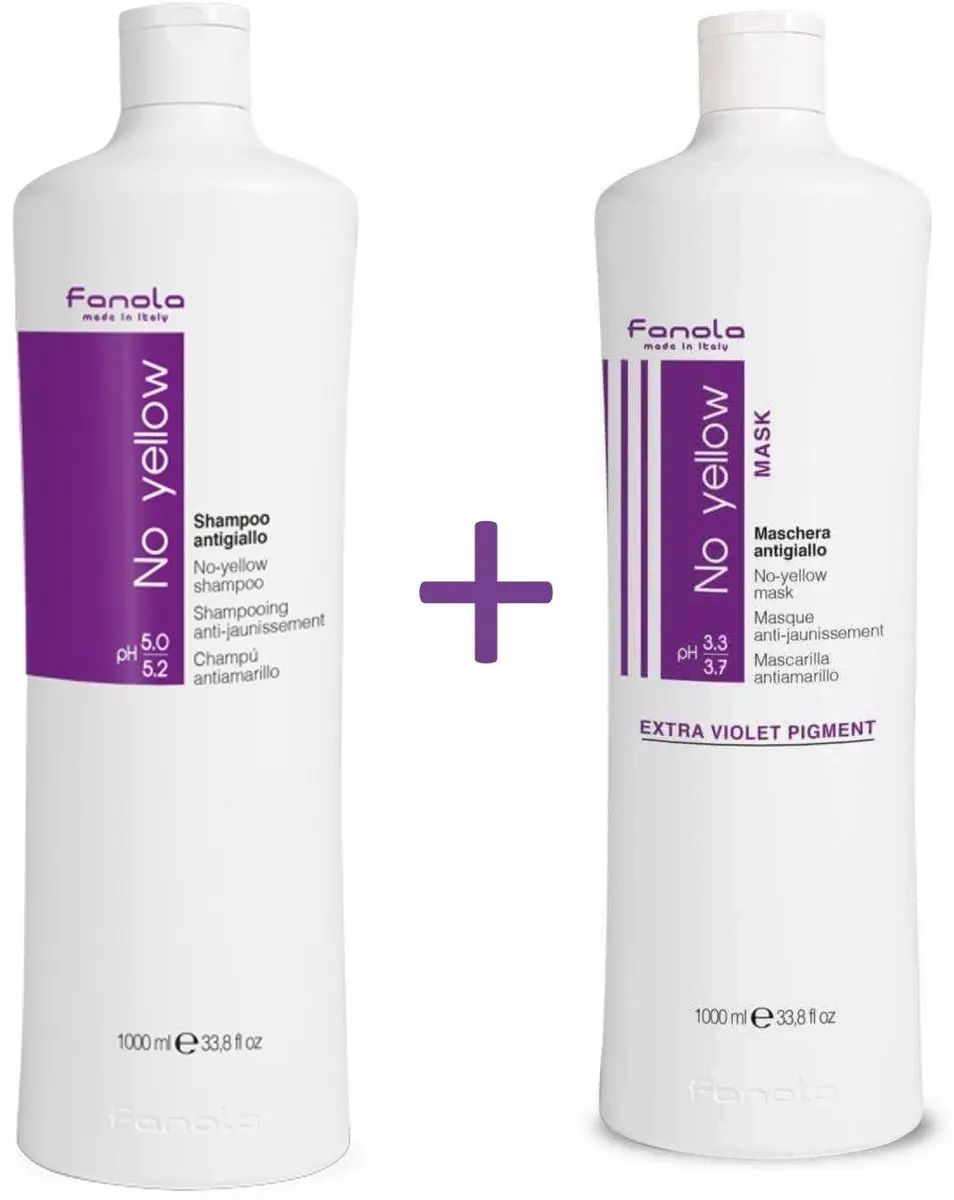 Fanola No Yellow Shampoo & Mask Set 2x1000ml