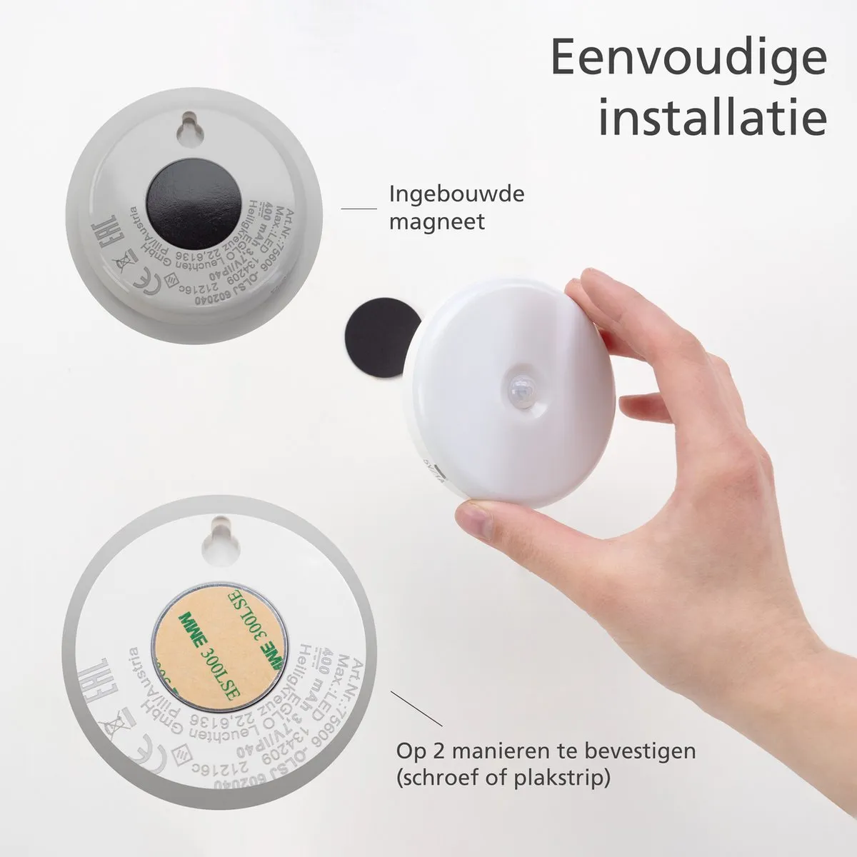 Eglo Cascia Wandlampset 2 Stuks - LED Ø8,5cm - Wit - Magnetisch