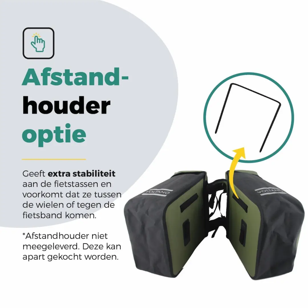 Voltano Dubbele Fietstas Modern Olijf/Zwart - 50L - Reflecterend