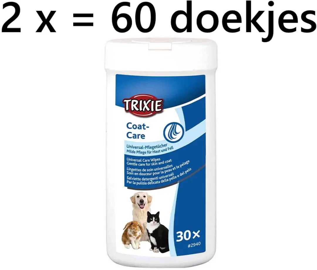Trixie Coat Care Vochtige Reinigingsdoekjes 60 Stuks