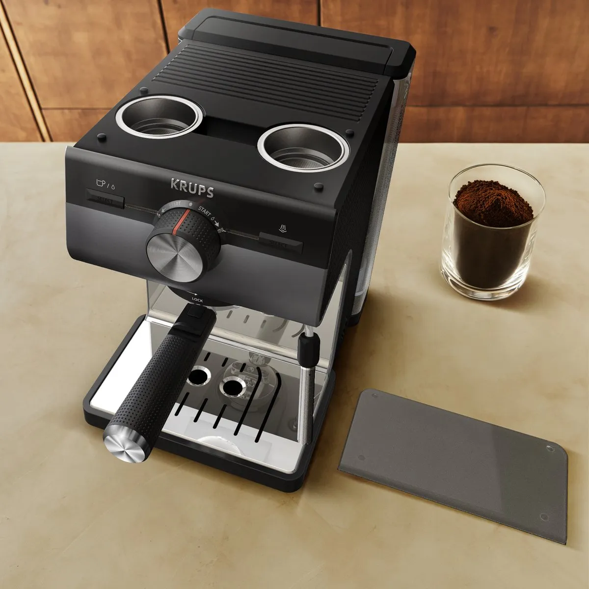Krups Authentic+ XP384G Pistonmachine - Zwart