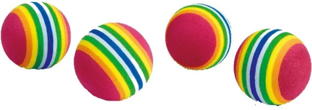 Beeztees Luxe Zachte Balletjes Kattenspeelgoed - 4 Stuks - 4cm