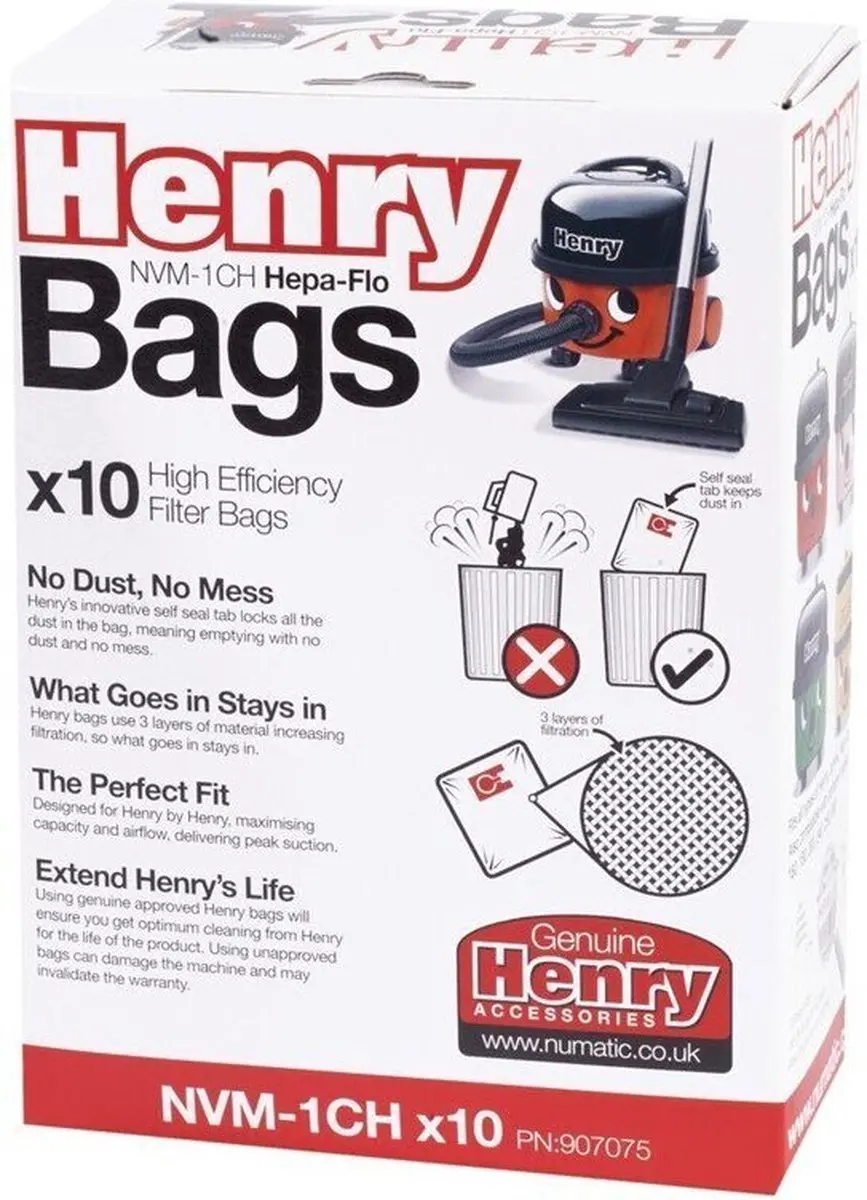 Numatic Henry Stofzuigerzakken DW159 - 10 Stuks - afbeelding 6 van 6