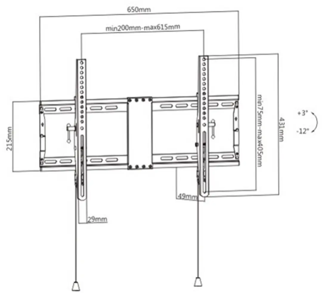 Gembird TV Muurbeugel 80T-01 - Kantelbaar 37-80" - 70 kg - Zwart