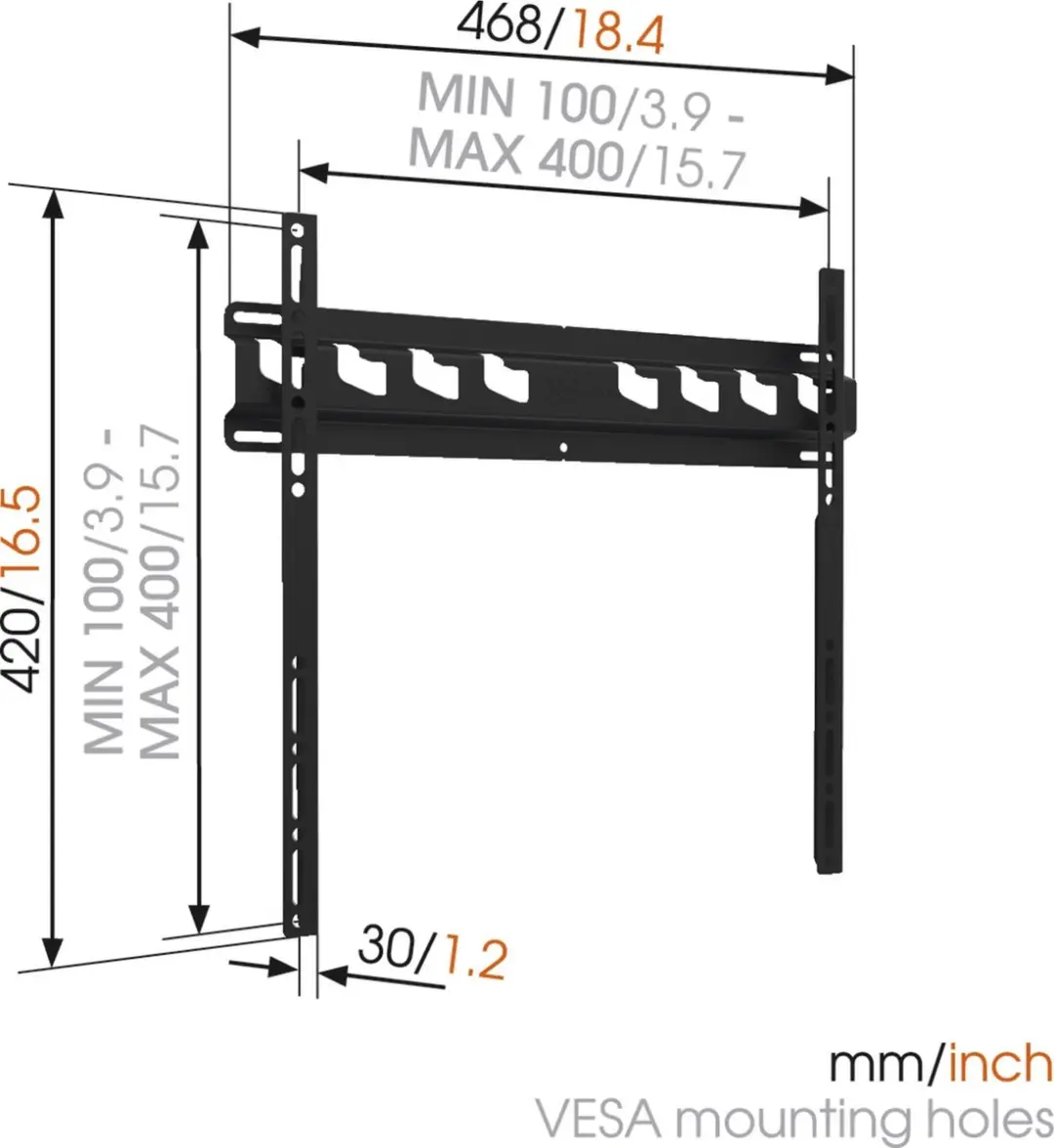 Vogel's MA3000 Wandbeugel 55" - Zwart