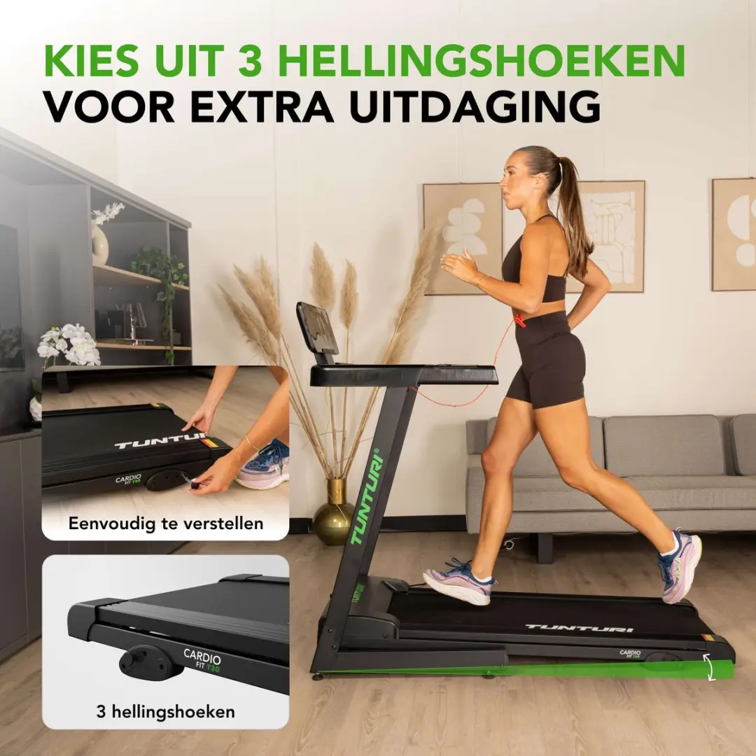 Tunturi Cardio Fit T30 Loopband - 23 Programma's - 0,8-14 km/u - Zwart