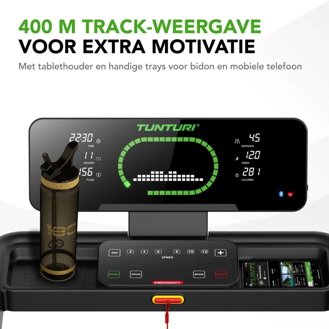 Tunturi Cardio Fit T30 Loopband - 23 Programma's - 0,8-14 km/u - Zwart